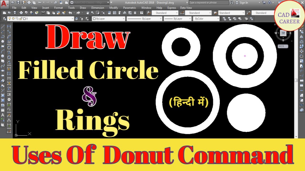 How to use Donut Command in AutoCAD | how to create Rings in AutoCAD | how to draw Donut in AutoCAD