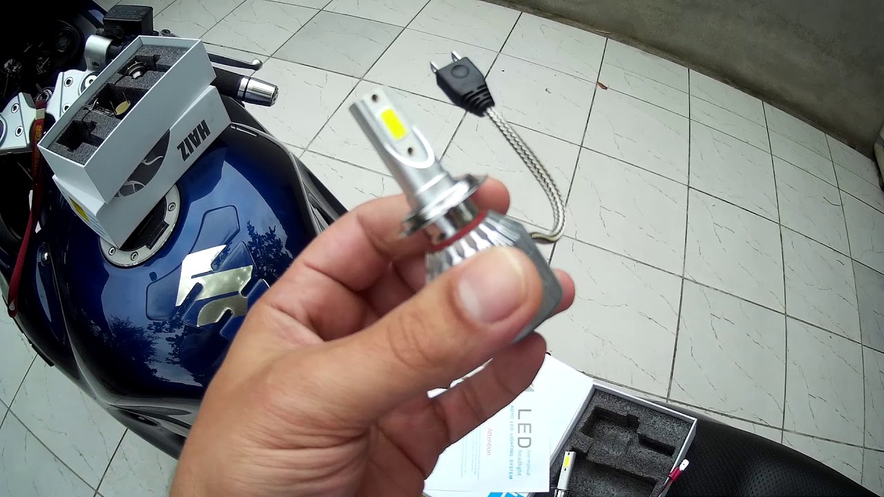 coloquei lampadas de led  na suzuki 750