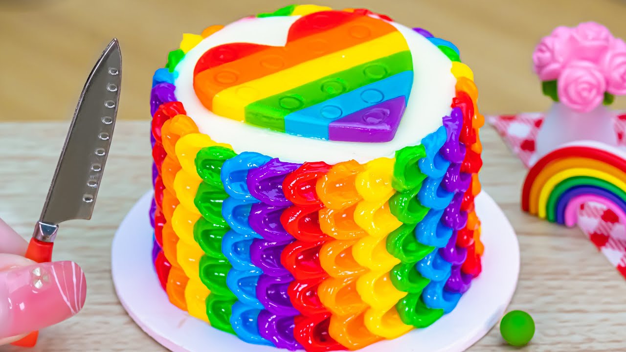 Miniature Rainbow Chocolate Cake Decorating 🌈 Satisfying Miniature Rainbow Cake by Lotus Cakes