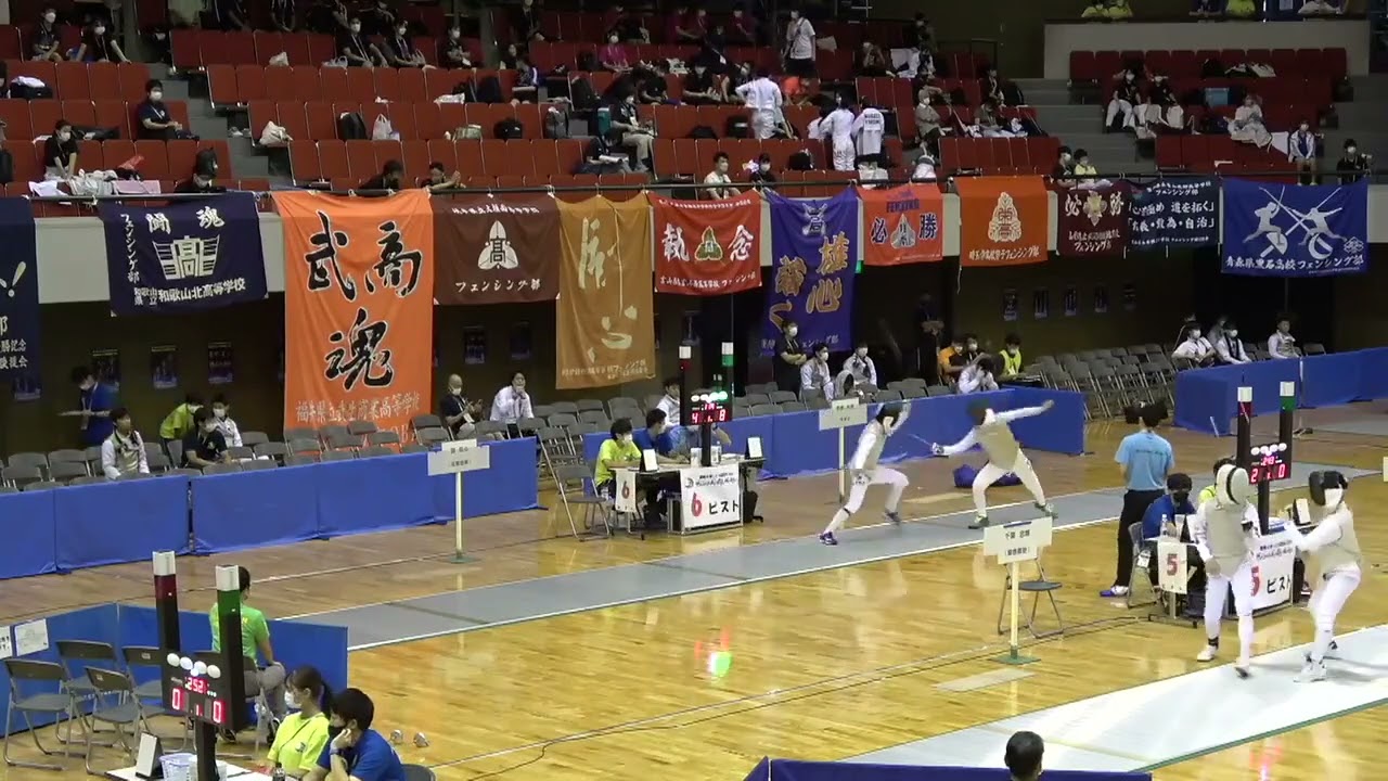 2022年IH フェンシング 男子個人フルーレ 予選トーナメント1回戦 淵拓斗 佐賀商(佐賀) vs 菅原史晴 気仙沼(宮城)