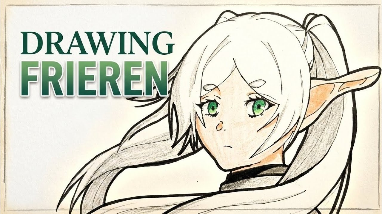 Drawing Frieren from Sousou no Frieren | Relaxing Art Process / Speedpaint | Step by Step drawing