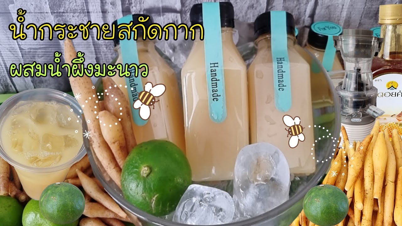 น้ำกระชายสกัดแยกกาก น้ำกระชายผสมน้ำผึ้งมะนาว น้ำกระชายต้ม ขายดีมาก|ป้าหนึ่งสอนทำอาหารง่ายๆ