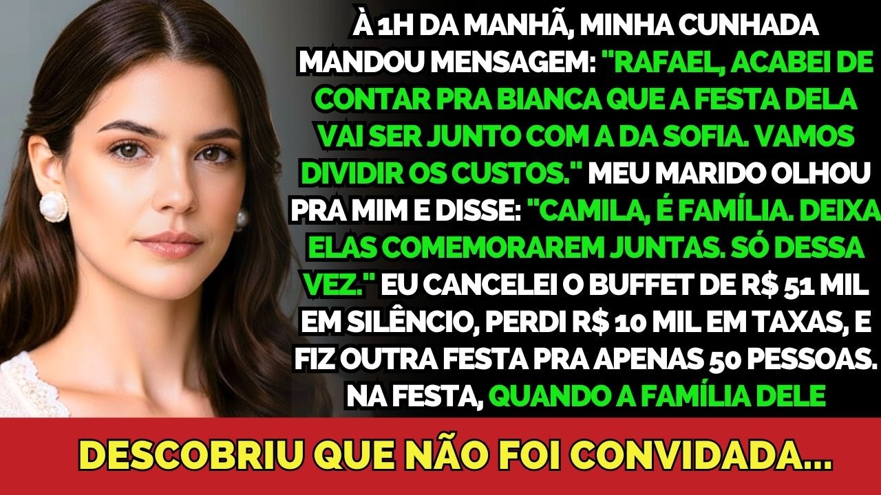 À 1h Da Manhã, Minha Cunhada Anunciou Festa Conjunta — Cancelei R$ 51 Mil E Fiz Outra.