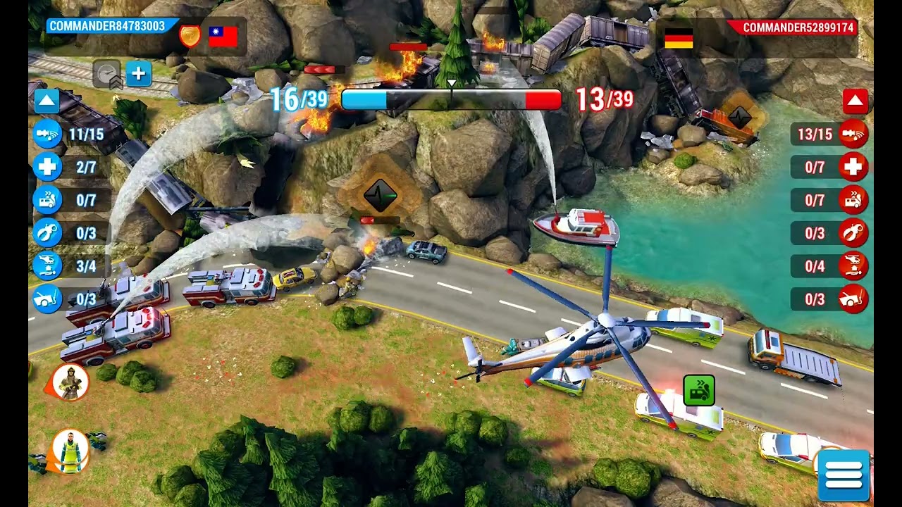 Emergency HQ, Hero Level 136, 1 vs 1 Mission, Train derailed on mountainside