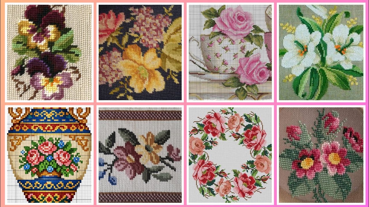 Gorgeous cross stitch patterns /countable embroidery #charsutikarhai/latest dosuti design ideas2024