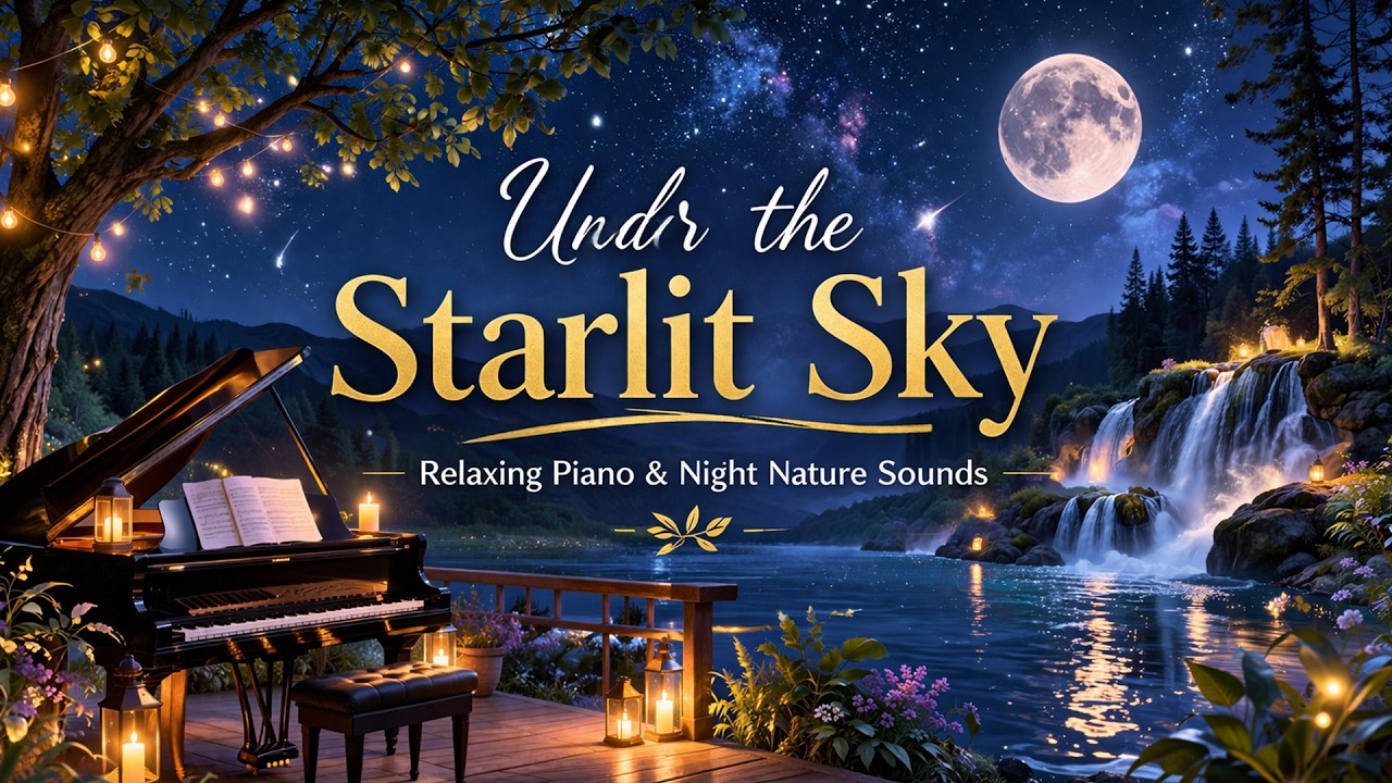 Under the Starlit Sky &ndash; Relaxing Piano & Night Nature Sounds (1 Hour Sleep Music)