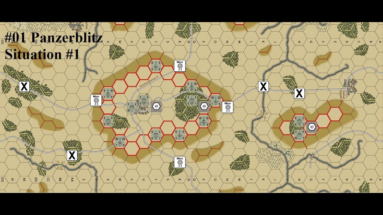 #01 PanzerBlitz Situation #1 by Avalon Hill