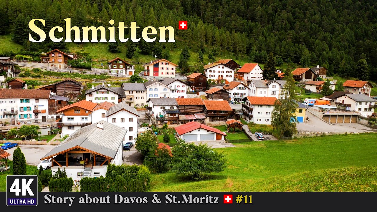 Davos & St.Moritz 🇨🇭 Ep#11 - A Beautiful Village Walking in Schmitten Graubünden Grisons Switzerland