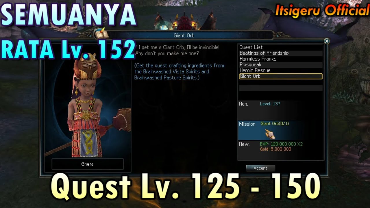 LANGSUNG Lv. 152 !! - Tutorial Leveling Cepat Lv. 125 - 152 | Atlantica Online