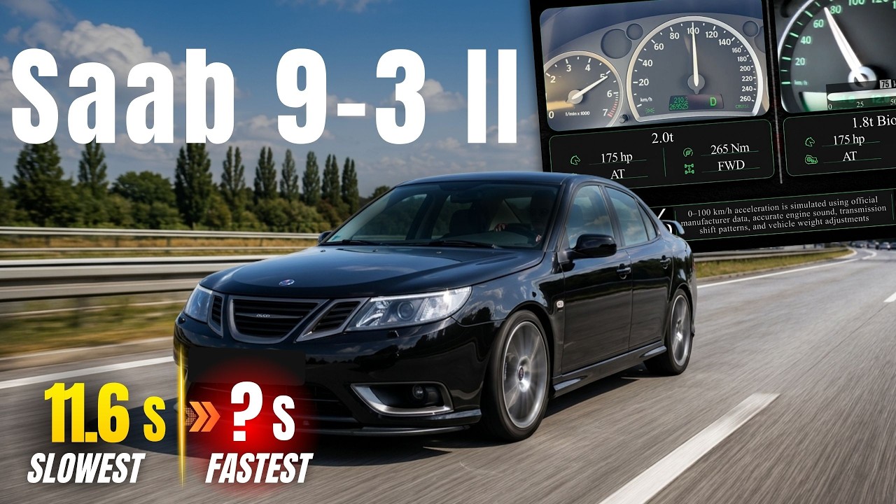 Saab 9-3 II 0-100 km/h Acceleration | 1.8 - 2.8