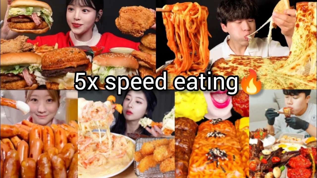 5x speed eating sound | BEST FOOD COMPILATION | ASMR MUKBANG | Satisfying Eating Sound 🔥🥵😱