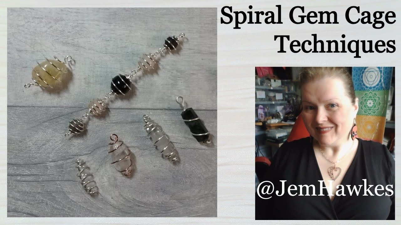 Super Easy Spiral Gem/Bead Cage in Wire by Jem Hawkes