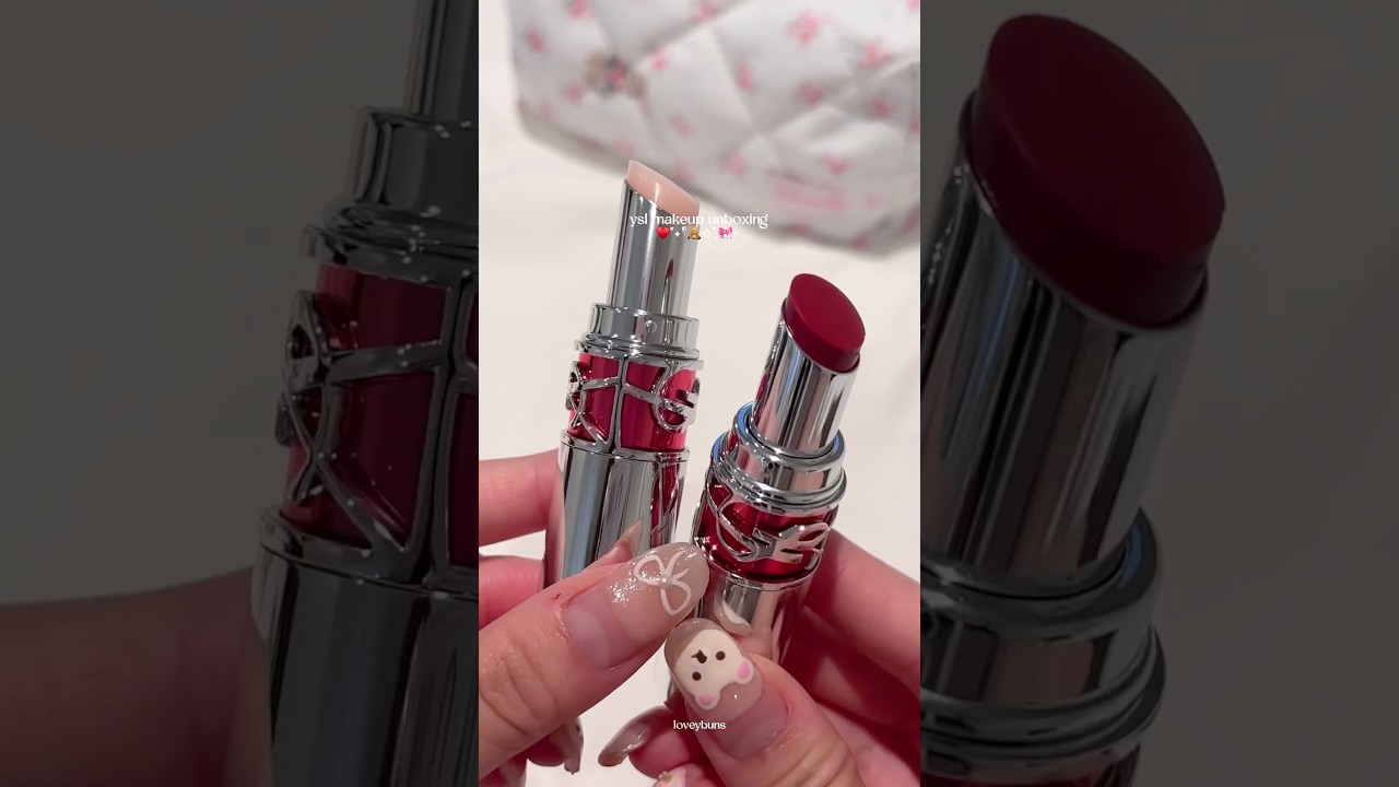 ysl beauty unboxing 🎀💗 #yslbeauty#ysl #makeup#beauty#aesthetic#cosmetics#lipgloss#luxury#pink