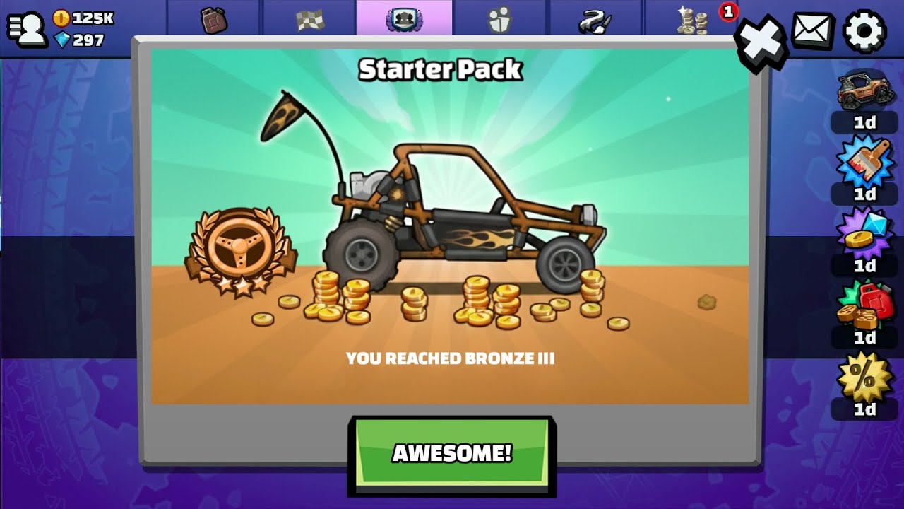 😍 UNLOCKED BRONZE III IN - Hill Climb Racing 2