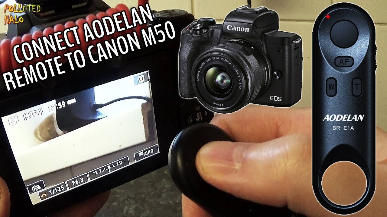 Подключите беспроводной пульт ДУ AODELAN BR-E1A к камере CANON M50