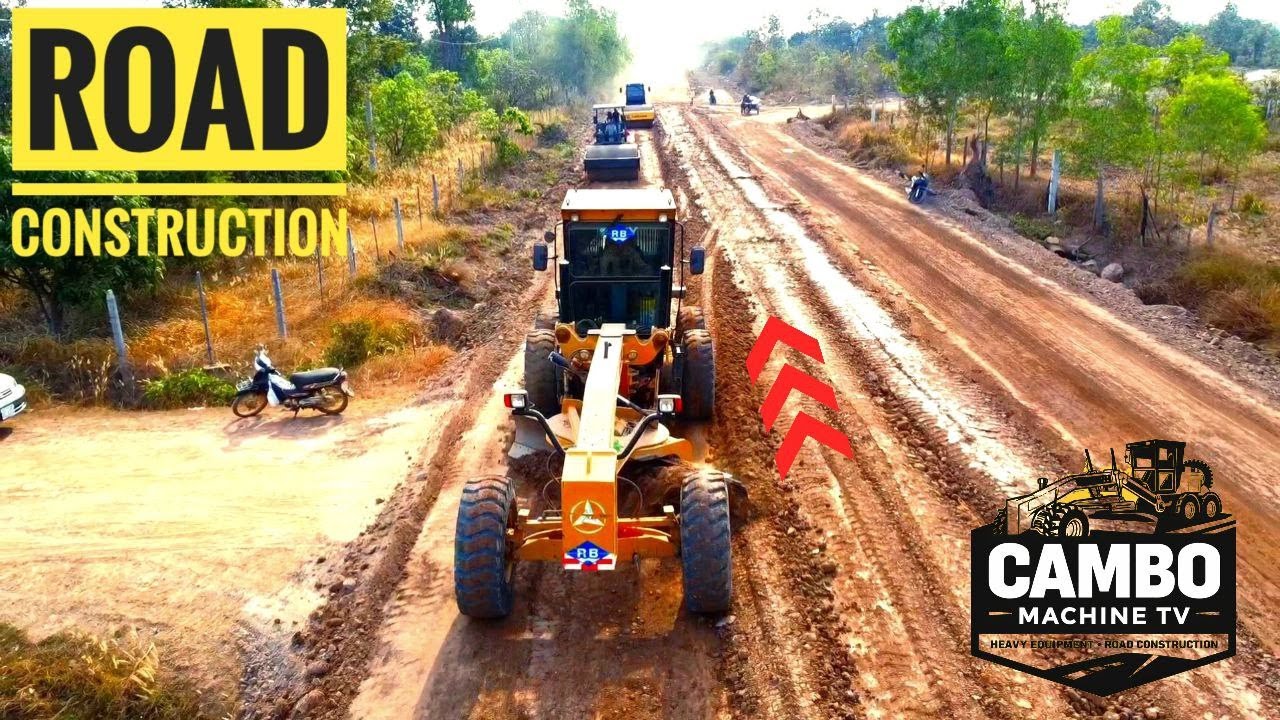 Motor Grader & Road Roller TRANSFORMING Raw Dirt Into Smooth Compacted Road