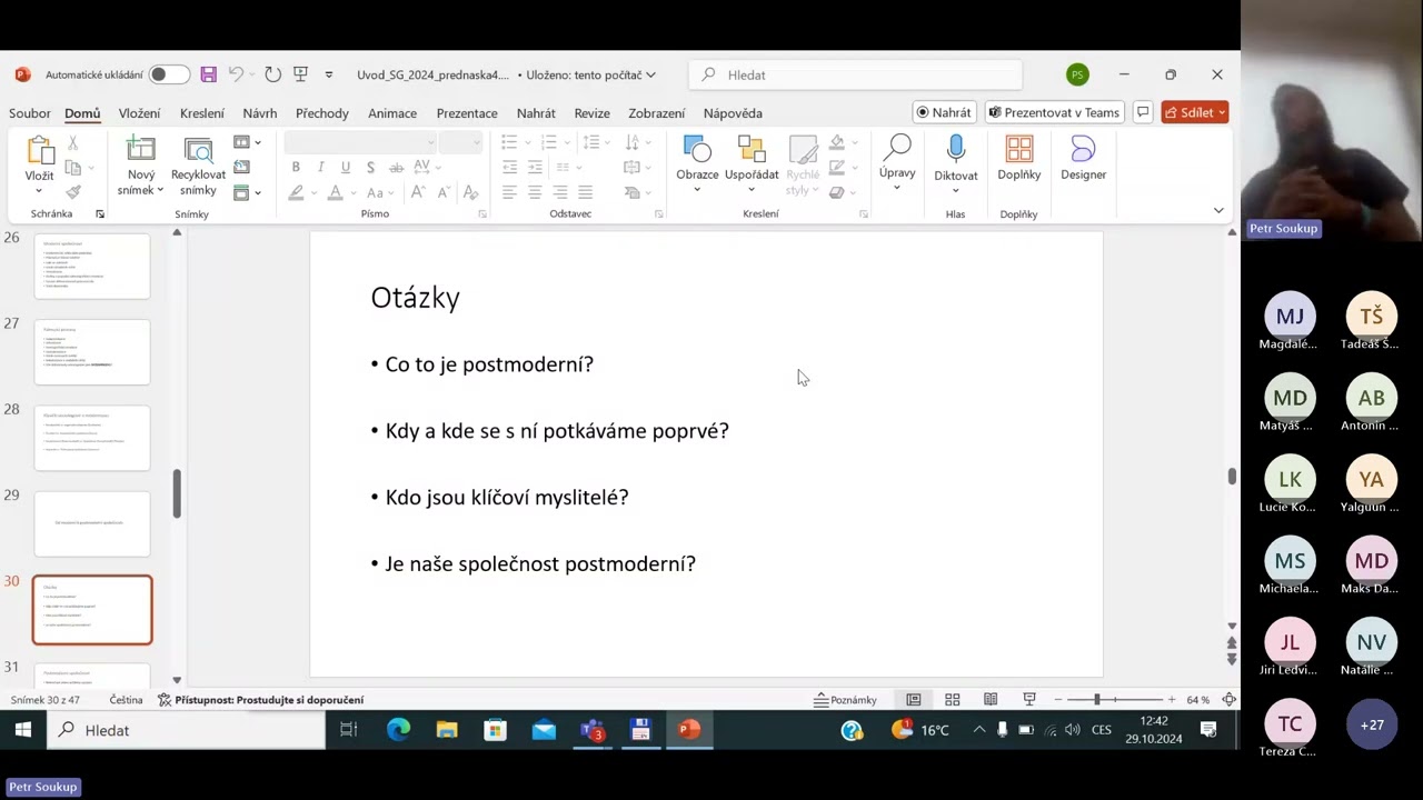 Úvod do sociologie 2024 -  přednáška 5