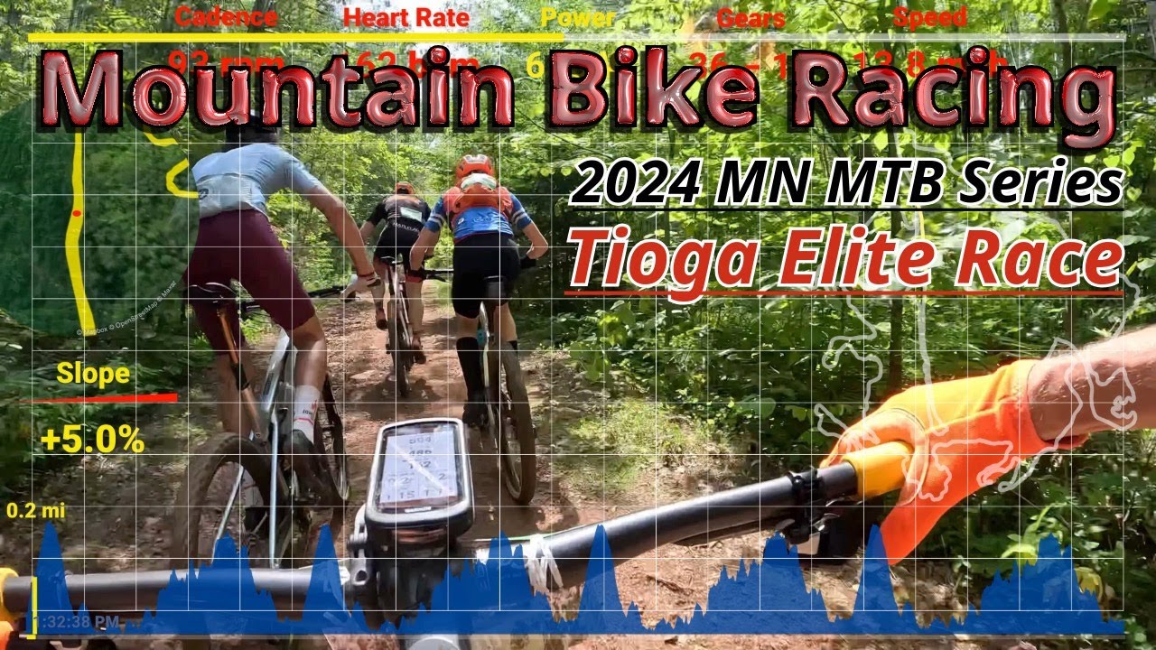 Mountain Bike Racing - Tioga Elite Race | 2024 Minnesota MTB Series | POV w/ Telemetry Data Overlay