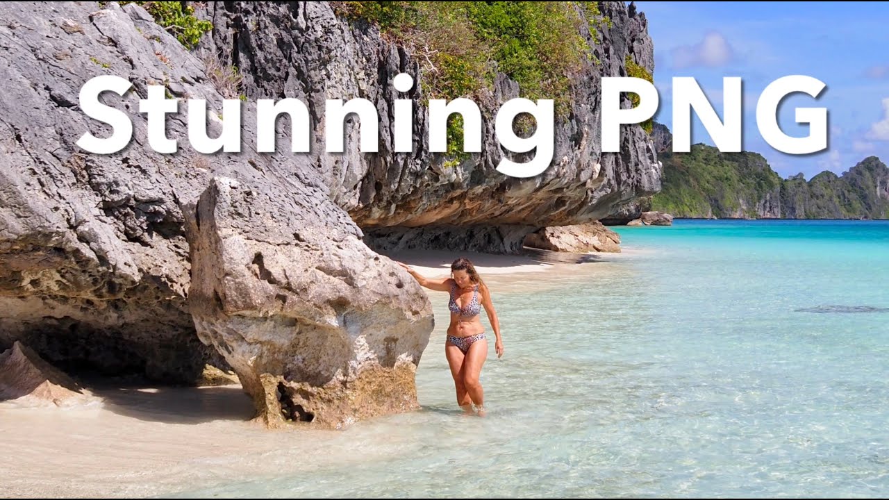 Sailing Papua New Guinea, fantastic beaches, sailing canoes, limestone caves, beautiful people