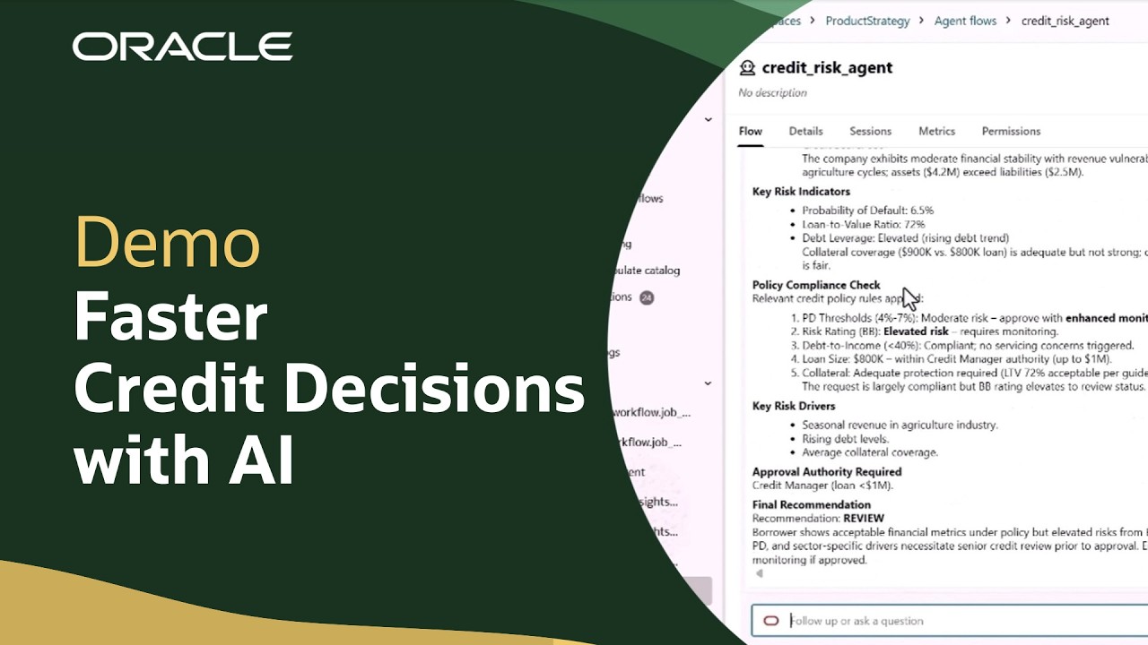 Оценка кредитных рисков с помощью ИИ: демонстрация платформы Oracle AI Data Platform