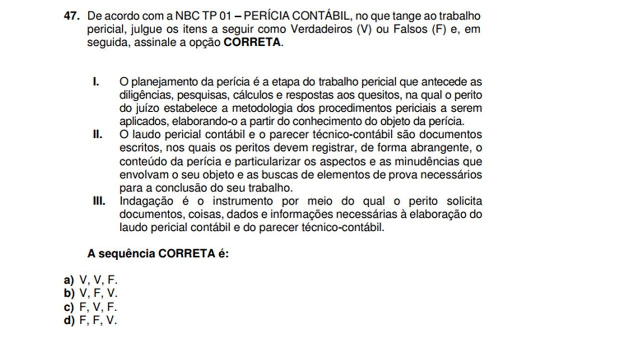 Questão 47 - Exame de Suficiência 2017.1