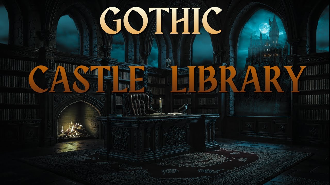 🔴 LIVE NOW! Gothic Library Fireplace LIVE | Calm Piano Ambience for Late Night Reading