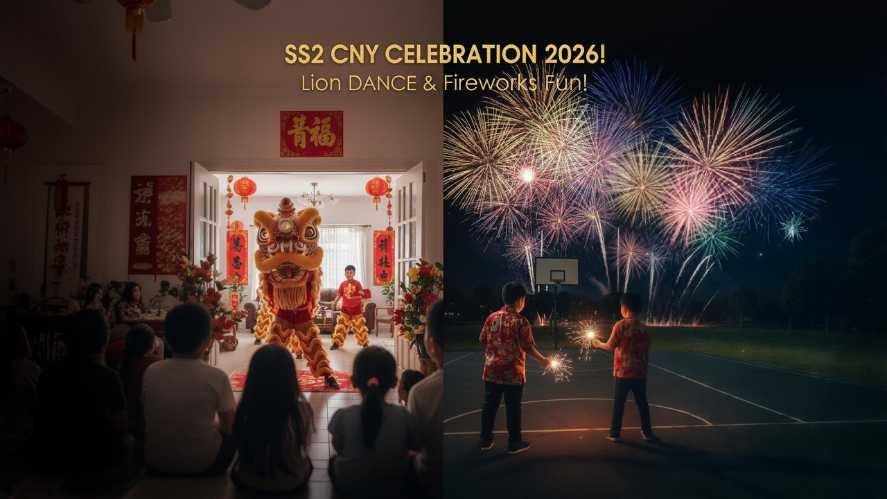 Tet Cny 2026  Neighbour Lion Dance And Fireworks HB