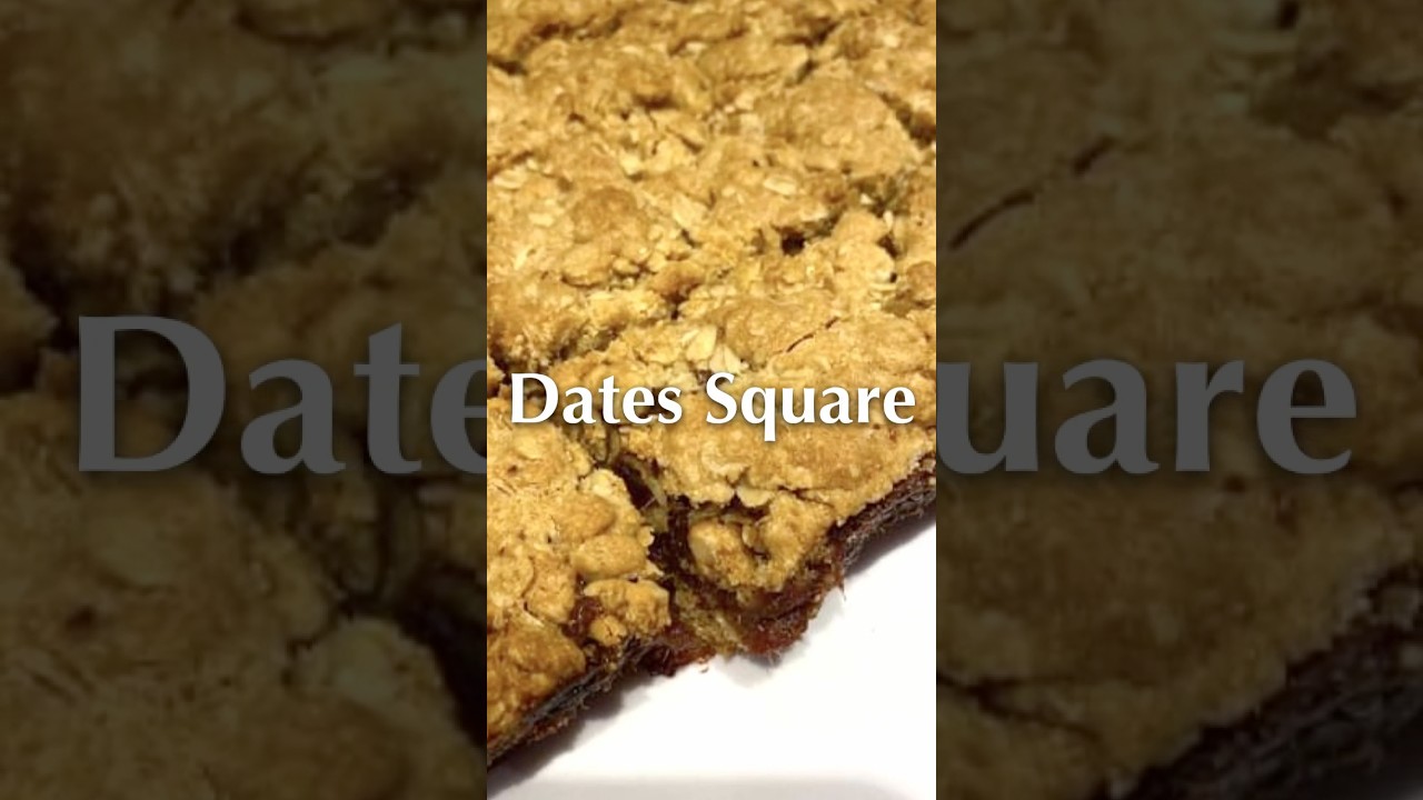 Dates Bar  Recipe | Sugar-less Filling Dessert Date Square| crunchy Crumble Easy to Make #dates