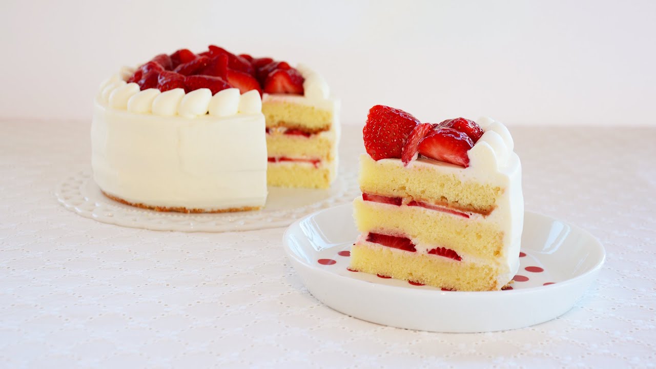 【スイーツレシピ】苺のショートケーキ ショートケーキ Strawberry Sponge Cake