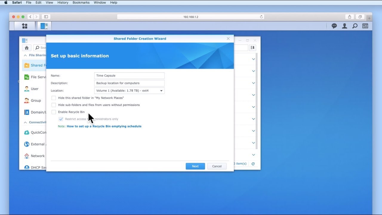 How to setup a Synology NAS (DSM 6) - Part 28: Create a share to backup files stored on computers
