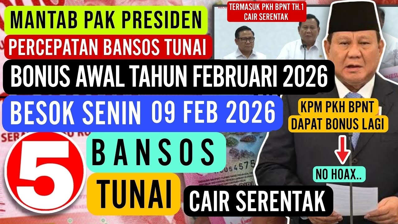 YES ☑ BESOK SENIN 5 BANSOS TUNAI TERMASUK PKH BPNT + BONUS TUNAI ALHAMDULILLAH CAIR SERENTAK