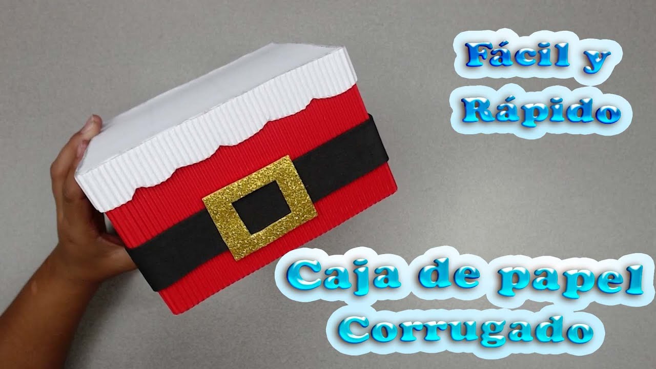DIY Como Hacer una Caja de Papel Corrugado y Foamy Navideña Decoración Linda para la Época Navideña