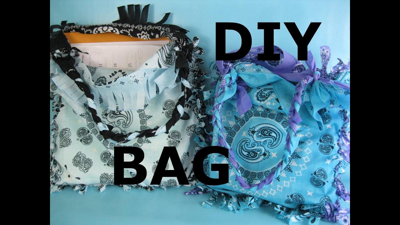 DIY Bandana Bag Purse Easy Home NO SEW Project Make It Yourself Tote