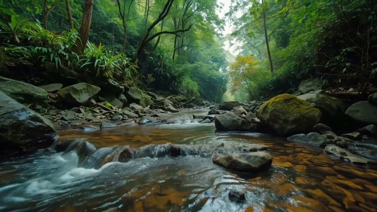 Calm Forest River Ambience 🌲 Natural Water Sounds for Stress Relief