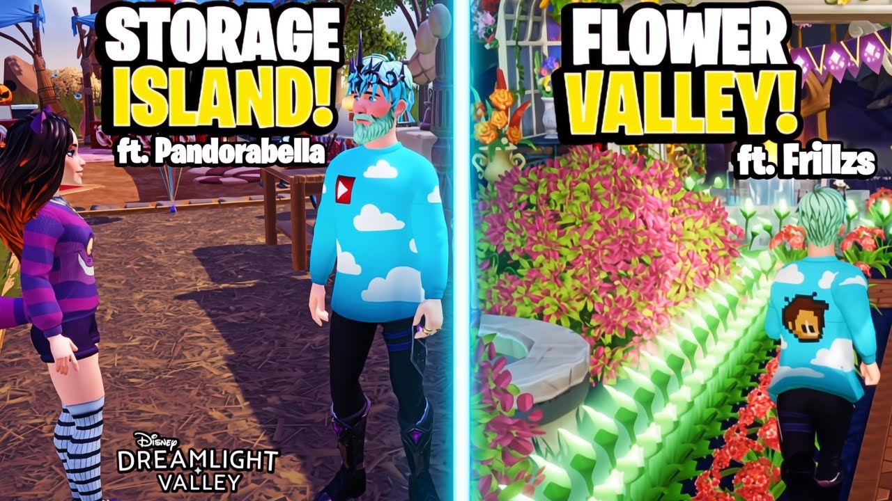 The Most Insane STORAGE Island & Flower Valley! (Ft. Frillzs & Pandorabella) | Dreamlight Valley
