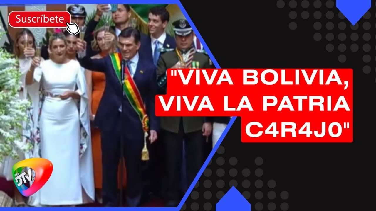 El presidente Rodrigo Paz realiza el brindis de honor tras ser posesionado