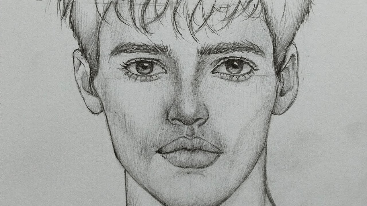 How to Draw a Portrait Using the Loomis Method ~ Male face portrait drawing tutorial