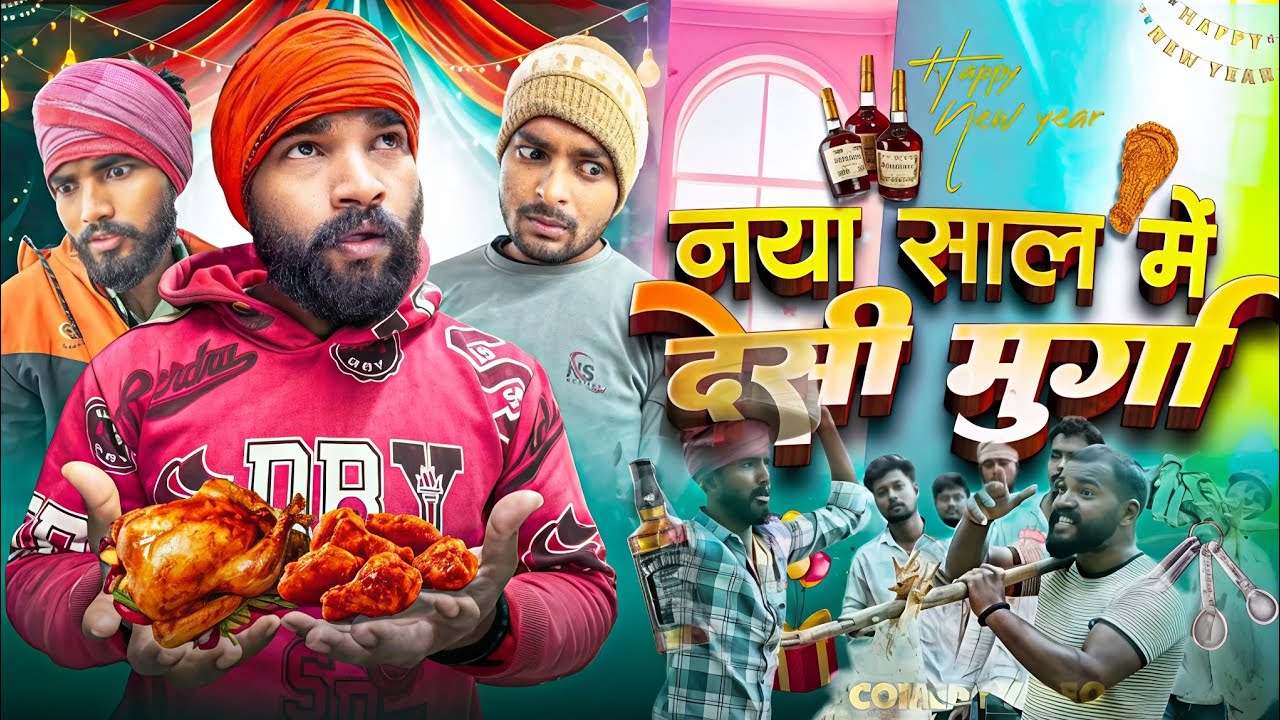  नया साल में देसी मुर्गा || Naya Sal Me Desi Murga || Vnofficial1 || New year || #comedy 