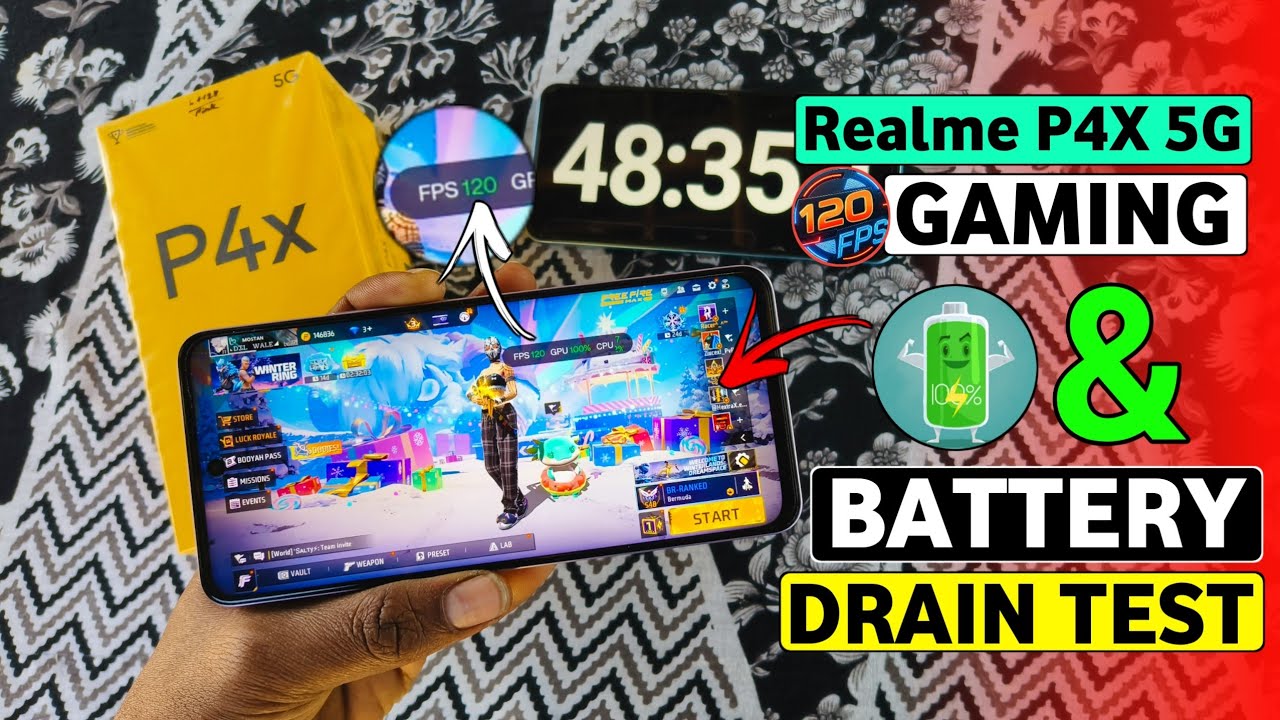 Realme P4X 5G Free Fire 120 FPS Gaming & Battery Drain Test | Gaming Test Realme P4X 5G|HM Technical