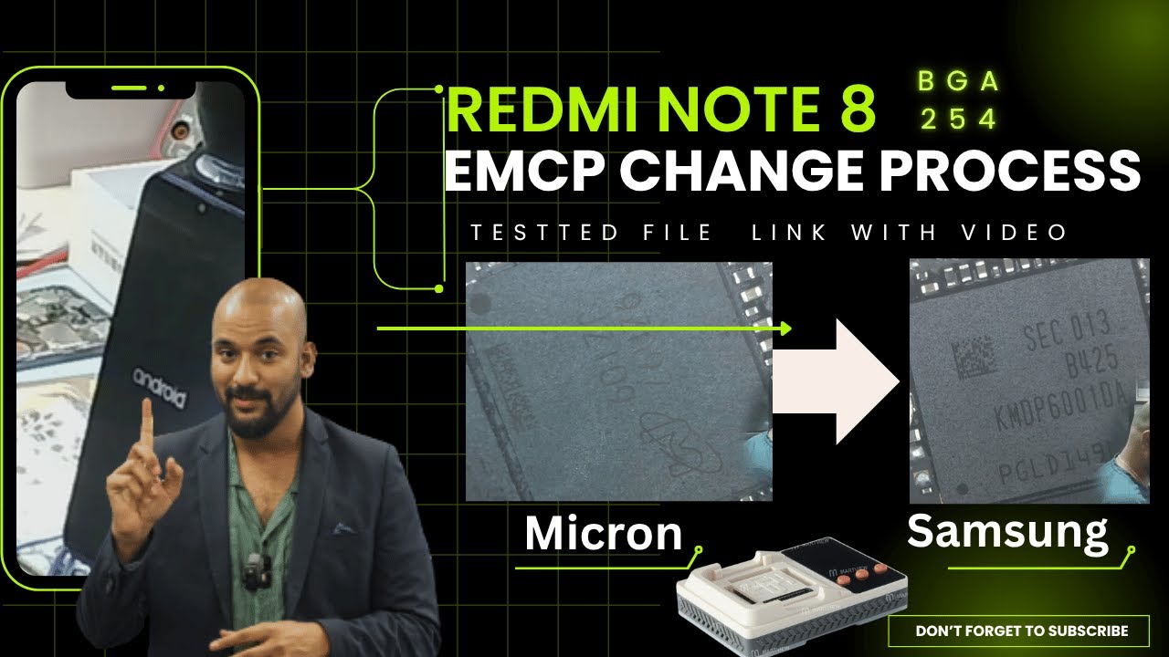 Redmi Note  8 eMCP ( Micron - Samsung ) Change Process  Using Flash 64 full video With Tested File