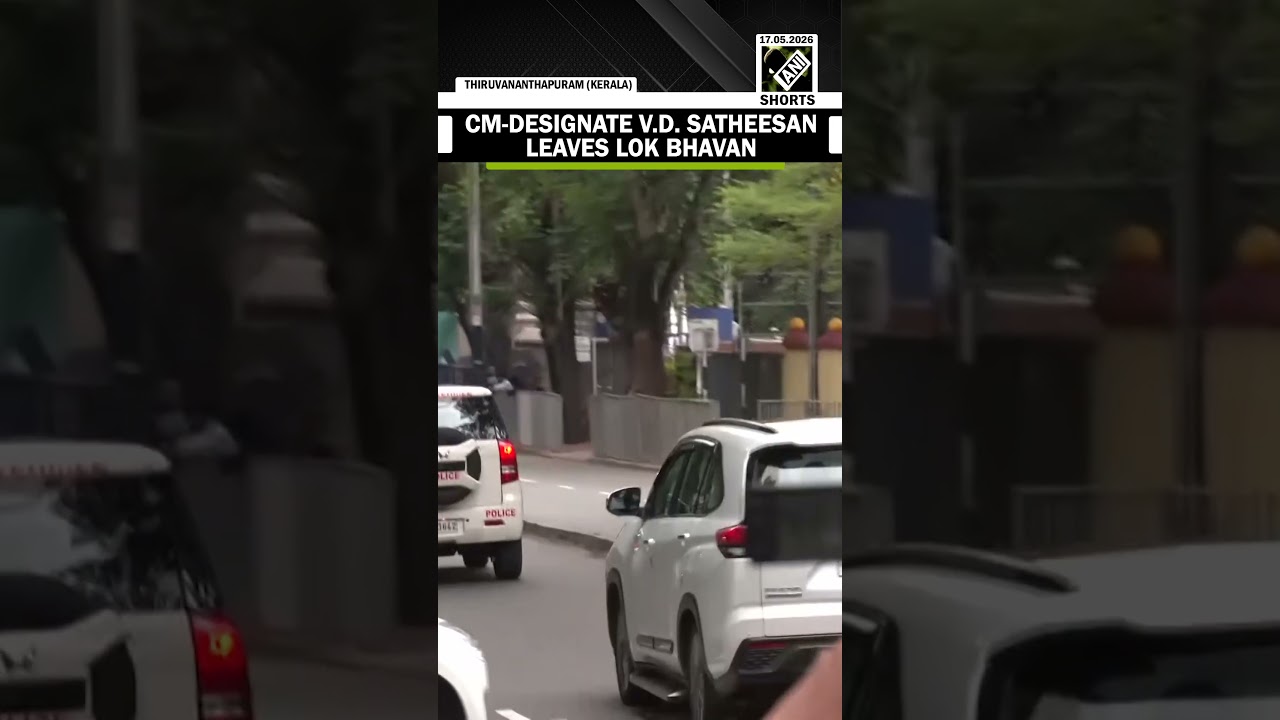 Kerala CM-Designate V.D. Satheesan leaves from Lok Bhavan after meeting with Governor