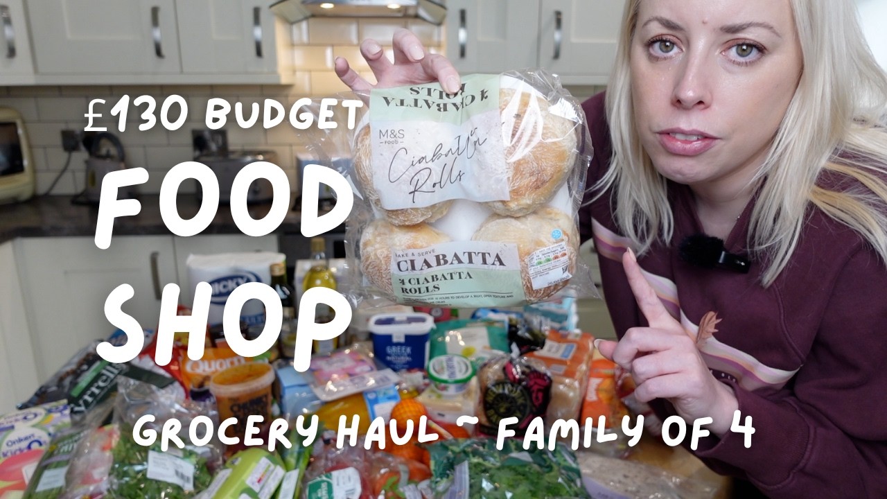 £130 BUDGET WEEKLY FOOD SHOP | Ocado Budget Grocery Haul.  Family of four ~ Chatty UK food haul!