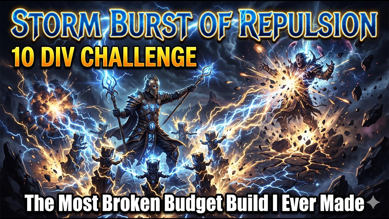 PoE 3.28 - 10 div challenge - Storm burst of repulsion totem - DESTROY the atlas for peanus