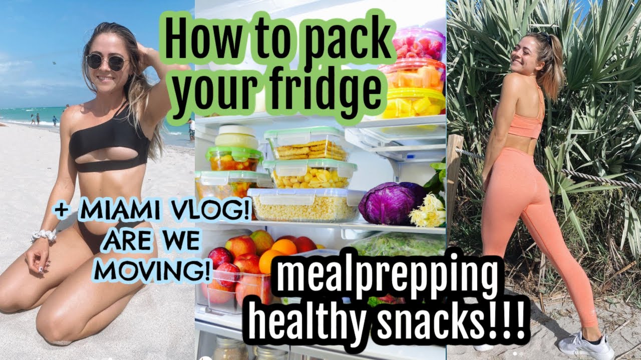 How to pack your fridge with tasty healthy snacks, plan dinners! + MIAMI VLOG!!!!