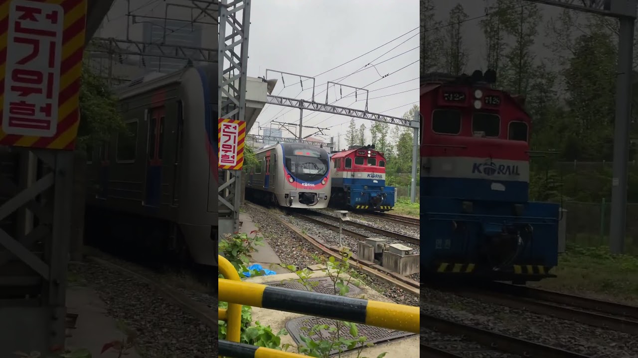Seoul subway tail continued by Korail freight train