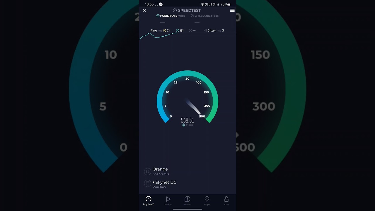 Orange #5g n78 3600 MHz Krak&oacute;w Cysters&oacute;w #krakow #speedtest