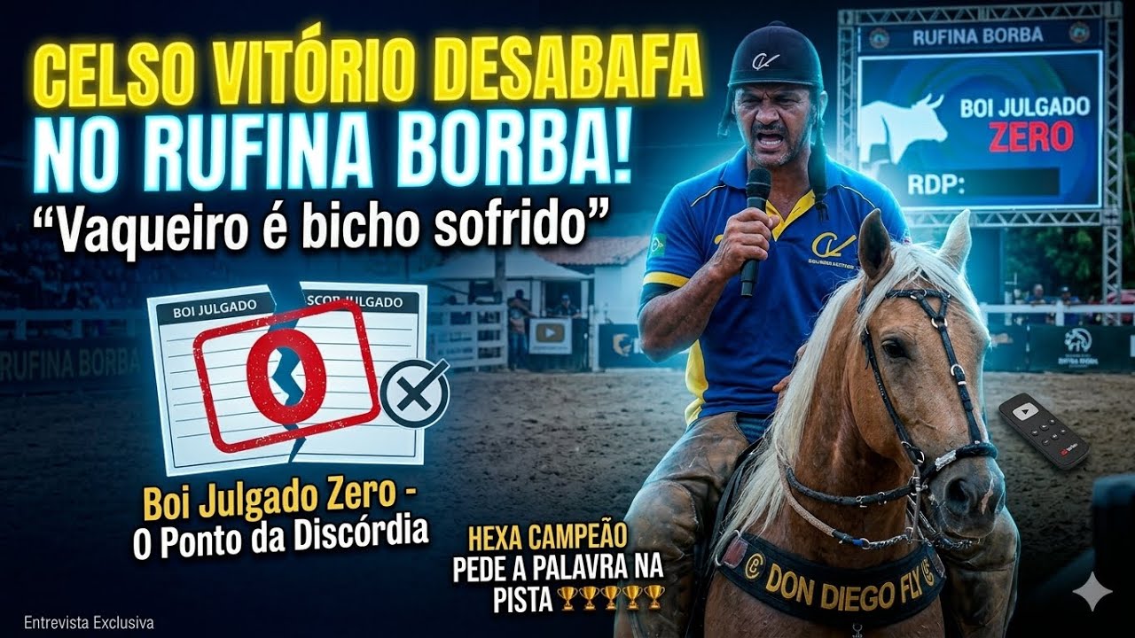 O HEXA CAMPEÃO CELSO VITÓRIO PEDE A PALAVRA NA PISTA E DESABAFA “VAQUEIRO É BICHO SOFRIDO”