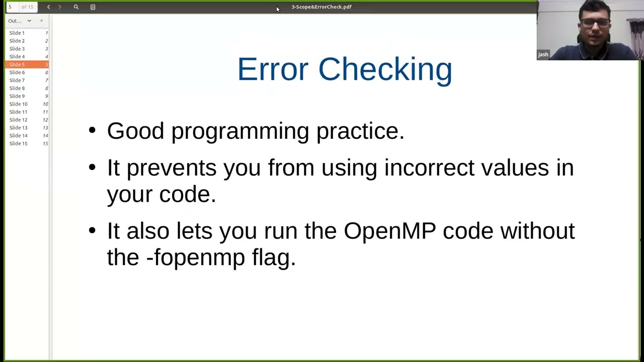 OpenMP L3: Scope and Error Checking