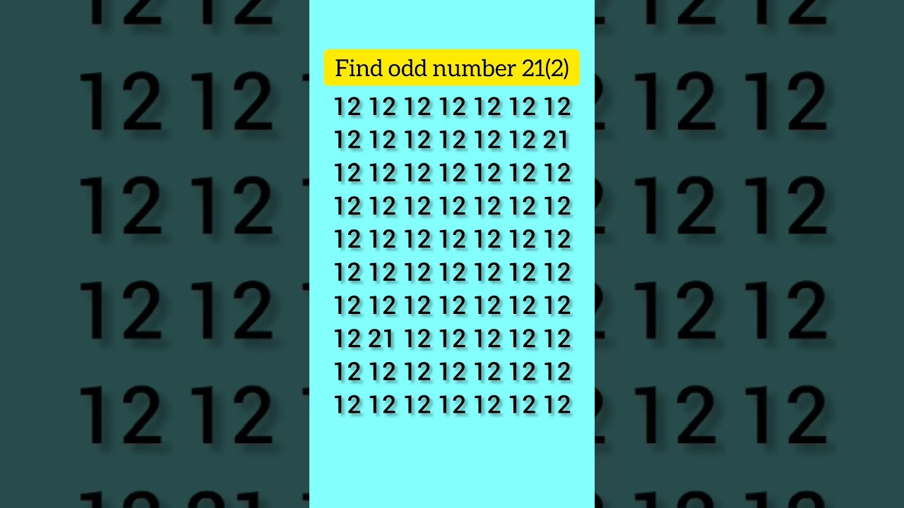 This Odd Number Puzzle Will Test Your Visual Perception!