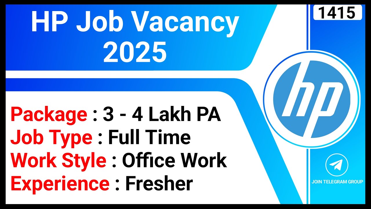 HP Job Vacancy 2025 | Full Time Jobs | MNC Jobs | Business Operations Associate Jobs